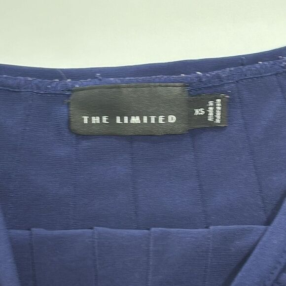 The Limited | Navy Blue Women’s Stretch Polyester Pleated Sleeveless Blouse XS - Picture 7 of 13